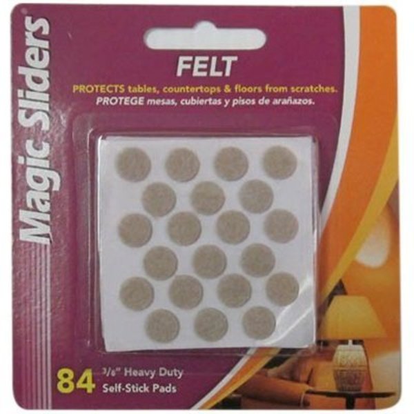 Magic Sliders L P 84Pk 3/8" Oat Felt Pad 63118